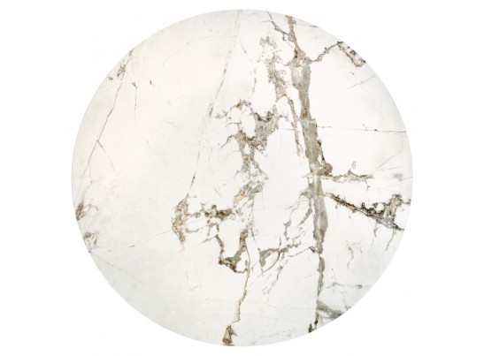 Стол Yoda диам.100см, керамогранит белый мрамор в Набережных Челнах