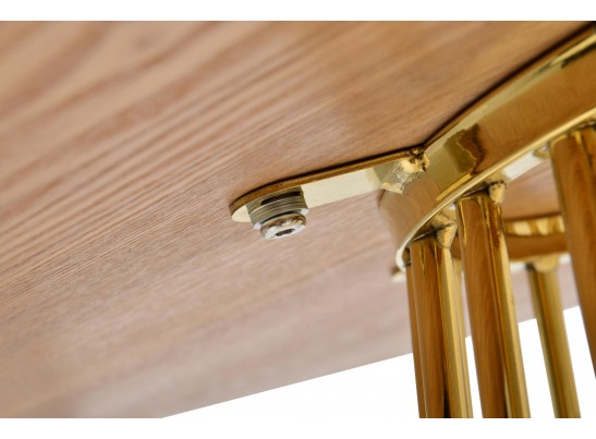 Стол Liverpool диам.110см, орех с золотистыми ножками в Набережных Челнах