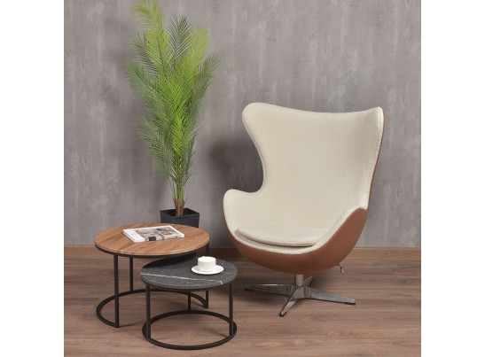 Кресло EGG STYLE CHAIR коричневый, экокожа в Набережных Челнах