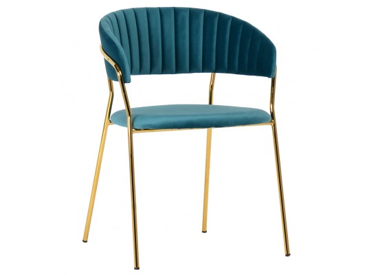 Комплект из 4-х стульев Turin бирюзовый с золотыми ножками в Набережных Челнах