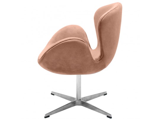 Кресло SWAN CHAIR пыльно-розовый, искусственная замша в Набережных Челнах