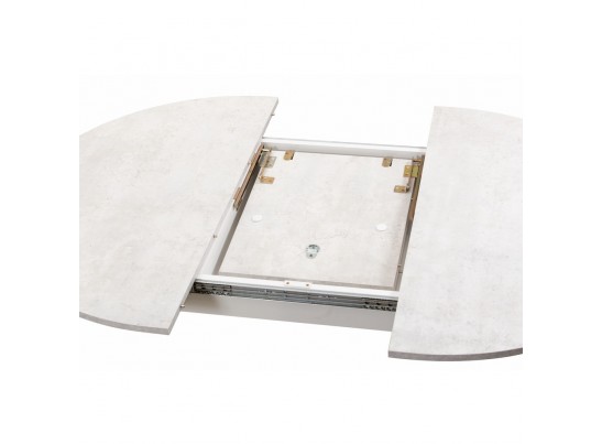 Стол Oslo круглый раскладной 110-140x110x75см, Бетон лайт, белый в Набережных Челнах