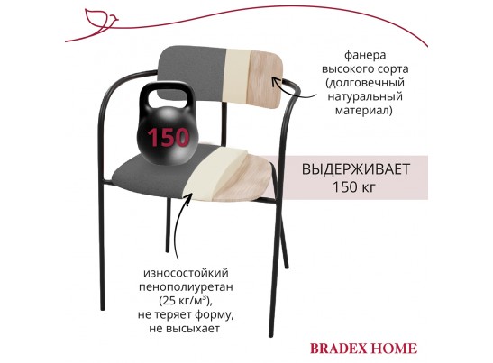 Комплект из 2-х стульев Ant букле серый в Набережных Челнах Комплект из 2-х стульев Ant букле серый в Набережных Челнах
