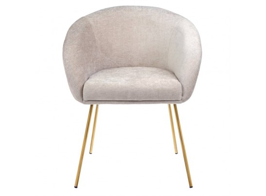 Стул-полукресло Martin миндальный шенилл с золотыми ножками в Набережных Челнах