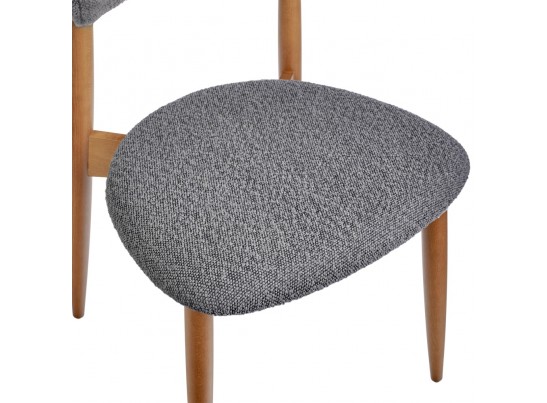 Стул Lucas тёмно-серый букле с ножками цвета орех в Набережных Челнах
