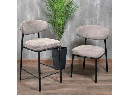 Стул Lucas 2 латте шенилл с чёрными ножками в Набережных Челнах