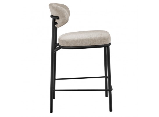 Стул полубарный Lucas 2 латте шенилл с чёрными ножками в Набережных Челнах