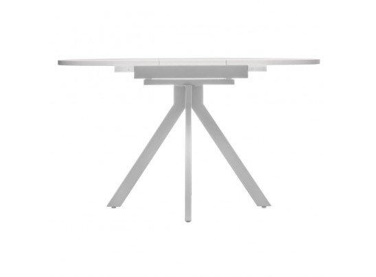 Стол Rudolf круглый раскладной 100-130x100x75см, белый мрамор, белый в Набережных Челнах