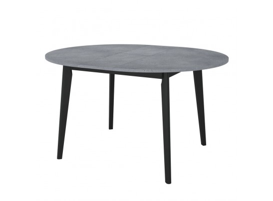 Стол Oslo круглый раскладной 110-140x110x75см, Бетон Портленд, чёрный в Набережных Челнах