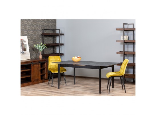 Стол Splash раскладной 125-155x85x75см, Угольный камень, чёрный в Набережных Челнах