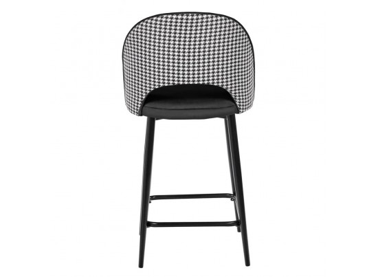 Стул полубарный Leo чёрный с жаккардом, с поворотным механизмом в Набережных Челнах