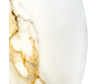 Стол Aura D110, керамогранит Calacatte gold мрамор, чёрный