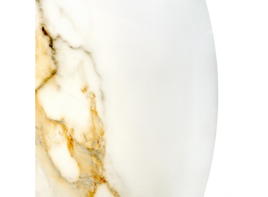 Стол Aura D110, керамогранит Calacatte gold мрамор, чёрный в Набережных Челнах