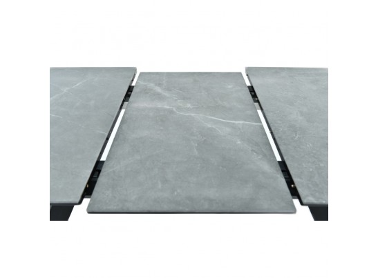 Стол Adam раскладной 140-190x90x75см, керамогранит серый мрамор, чёрный в Набережных Челнах