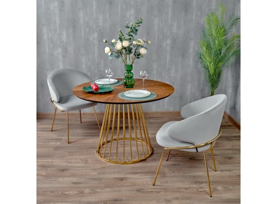 Стул-полукресло Emil серый с золотыми ножками в Набережных Челнах