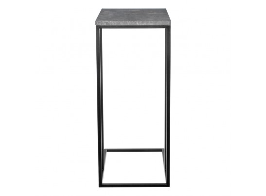 Придиванный столик Loft 50x30см, серый мрамор с чёрными ножками в Набережных Челнах