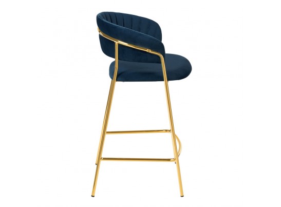 Стул полубарный Turin синий с золотыми ножками в Набережных Челнах
