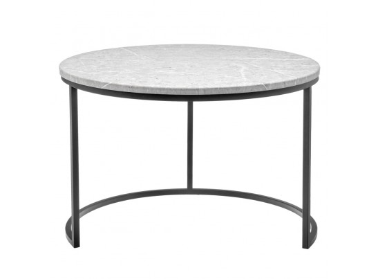 Набор кофейных столиков Tango светло-серый мрамор с чёрными ножками, 2шт в Набережных Челнах