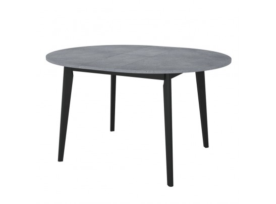 Стол Oslo круглый раскладной 110-140x110x75см, Бетон Портленд, чёрный в Набережных Челнах