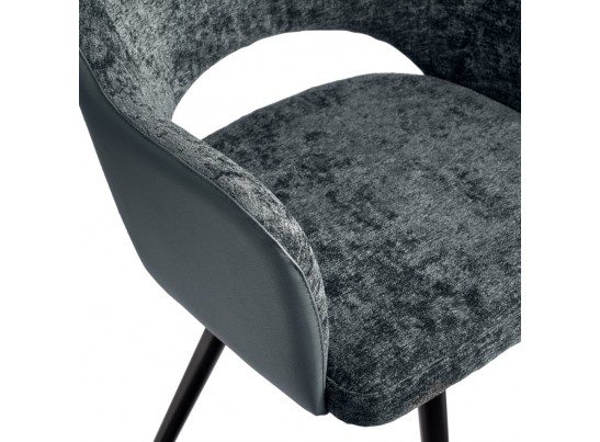 Стул Bruno серый шенилл с экокожей с поворотным механизмом в Набережных Челнах