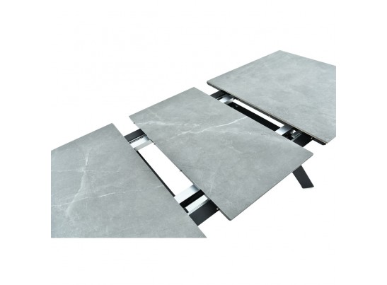 Стол Adam раскладной 140-190x90x75см, керамогранит серый мрамор, чёрный в Набережных Челнах