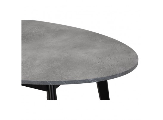 Стол Oslo круглый раскладной 110-140x110x75см, Бетон Портленд, чёрный в Набережных Челнах