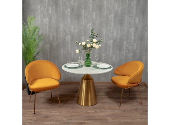 Стул-полукресло Emil серый с золотыми ножками в Набережных Челнах