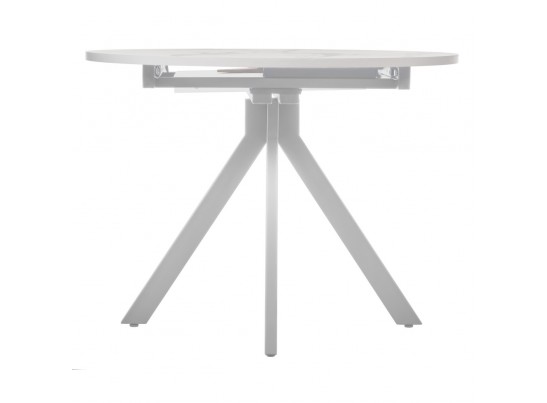 Стол Rudolf круглый раскладной 100-130x100x75см, белый мрамор, белый в Набережных Челнах