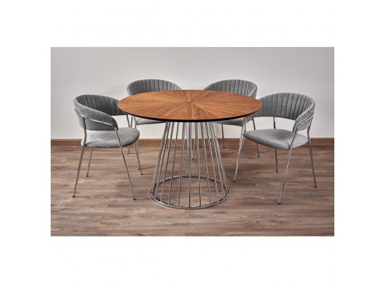 Комплект из 4-х стульев Turin серый вельвет с хромированными ножками в Набережных Челнах