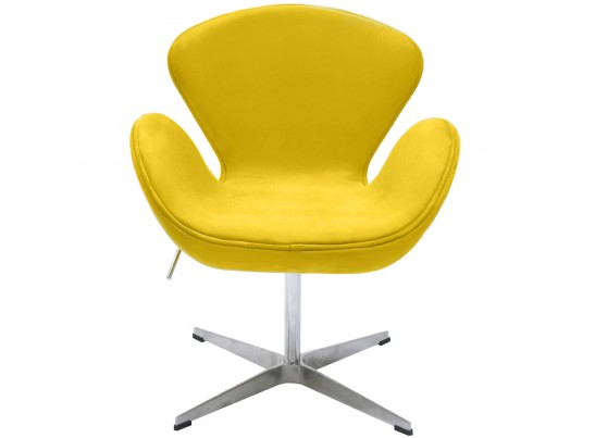 Кресло SWAN CHAIR жёлтый, искусственная замша в Набережных Челнах