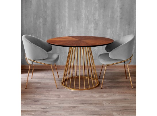 Стул-полукресло Emil серый с золотыми ножками в Набережных Челнах