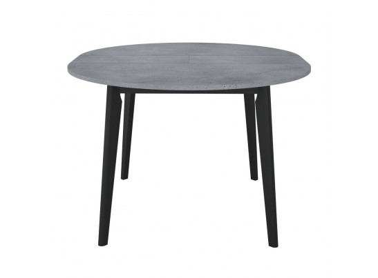 Стол Oslo круглый раскладной 110-140x110x75см, Бетон Портленд, чёрный в Набережных Челнах