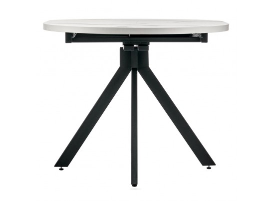 Стол Rudolf круглый раскладной 90-120x90x75см, белый мрамор, чёрный в Набережных Челнах