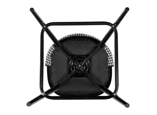 Стул полубарный Leo чёрный с жаккардом, с поворотным механизмом в Набережных Челнах