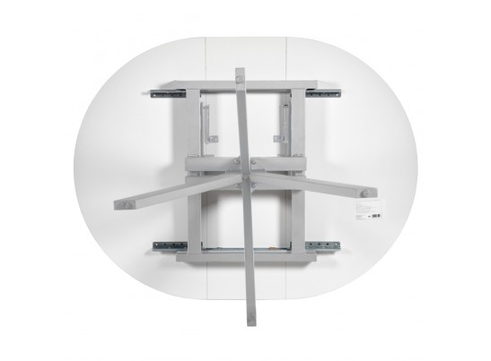 Стол Rudolf круглый раскладной 100-130x100x75см, белый мрамор, белый в Набережных Челнах