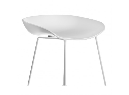 Стул полубарный Neo белый с белыми ножками в Набережных Челнах