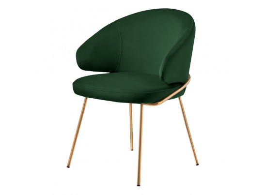 Стул-полукресло Emil зеленый с золотыми ножками в Набережных Челнах