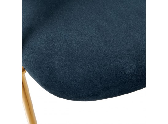 Комплект из 2-х стульев полубарных Turin синий с золотыми ножками в Набережных Челнах