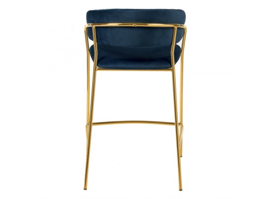 Комплект из 2-х стульев полубарных Turin синий с золотыми ножками в Набережных Челнах