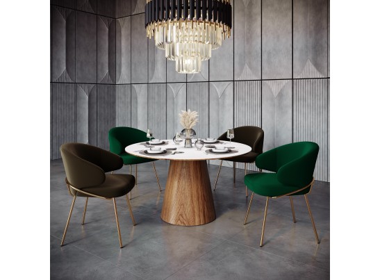 Стул-полукресло Emil серый с золотыми ножками в Набережных Челнах