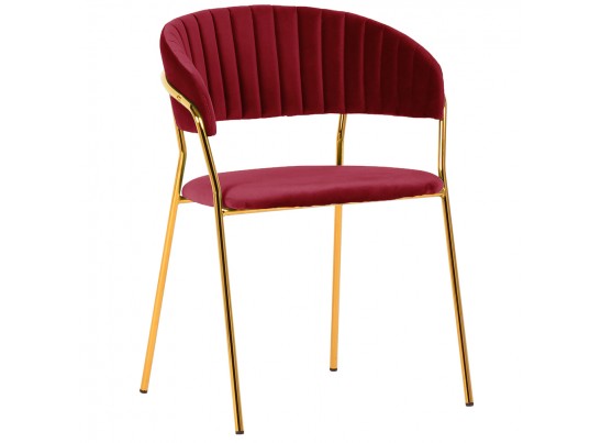 Комплект из 4-х стульев Turin винный с золотыми ножками в Набережных Челнах