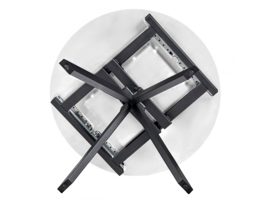 Стол Rudolf круглый раскладной 90-120x90x75см, белый мрамор, чёрный в Набережных Челнах