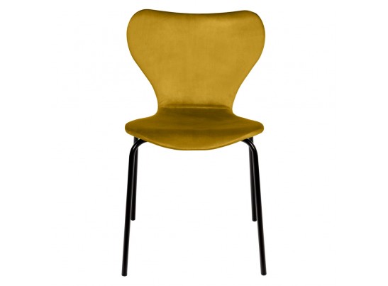 Комплект из 2-х стульев Seven Style горчичный велюр с чёрными ножками