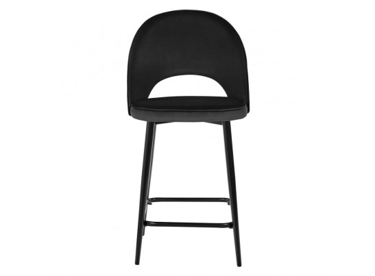 Стул полубарный Leo чёрный с жаккардом, с поворотным механизмом в Набережных Челнах