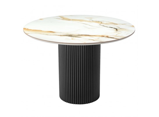 Стол Aura D110, керамогранит Calacatte gold мрамор, чёрный в Набережных Челнах