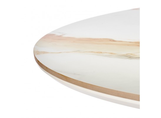 Стол Aura D110, керамогранит Calacatte gold мрамор, чёрный в Набережных Челнах