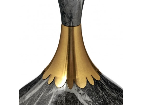 Кофейный столик Stupa диам.40см x 54см, серый мрамор, металл, керамика в Набережных Челнах