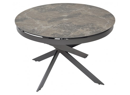 Стол BRUNO раскладной 120-170х90х76см с матовой серо-коричневой керамической столешницей "под камень" в Набережных Челнах