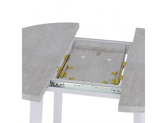 Стол Next круглый раскладной 100-130x100x76,5см,Бетон Лайт, белый в Набережных Челнах