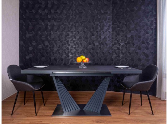 Стол раздвижной ASTRA 140-190x80х80см, керамогранит, сталь, антрацит в Набережных Челнах